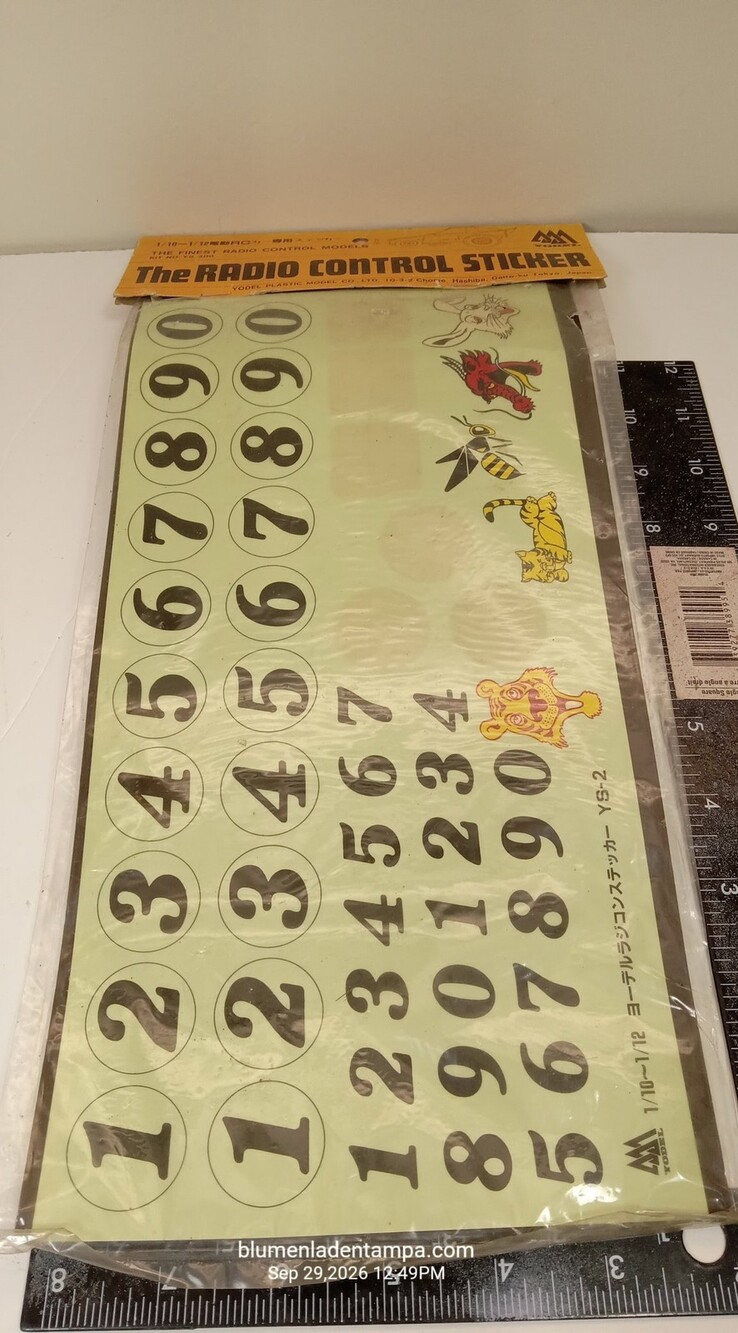 Vintage Yodel RC Car Sticker Sheet YS-300 1/10 1/12 Scale Decals Japan